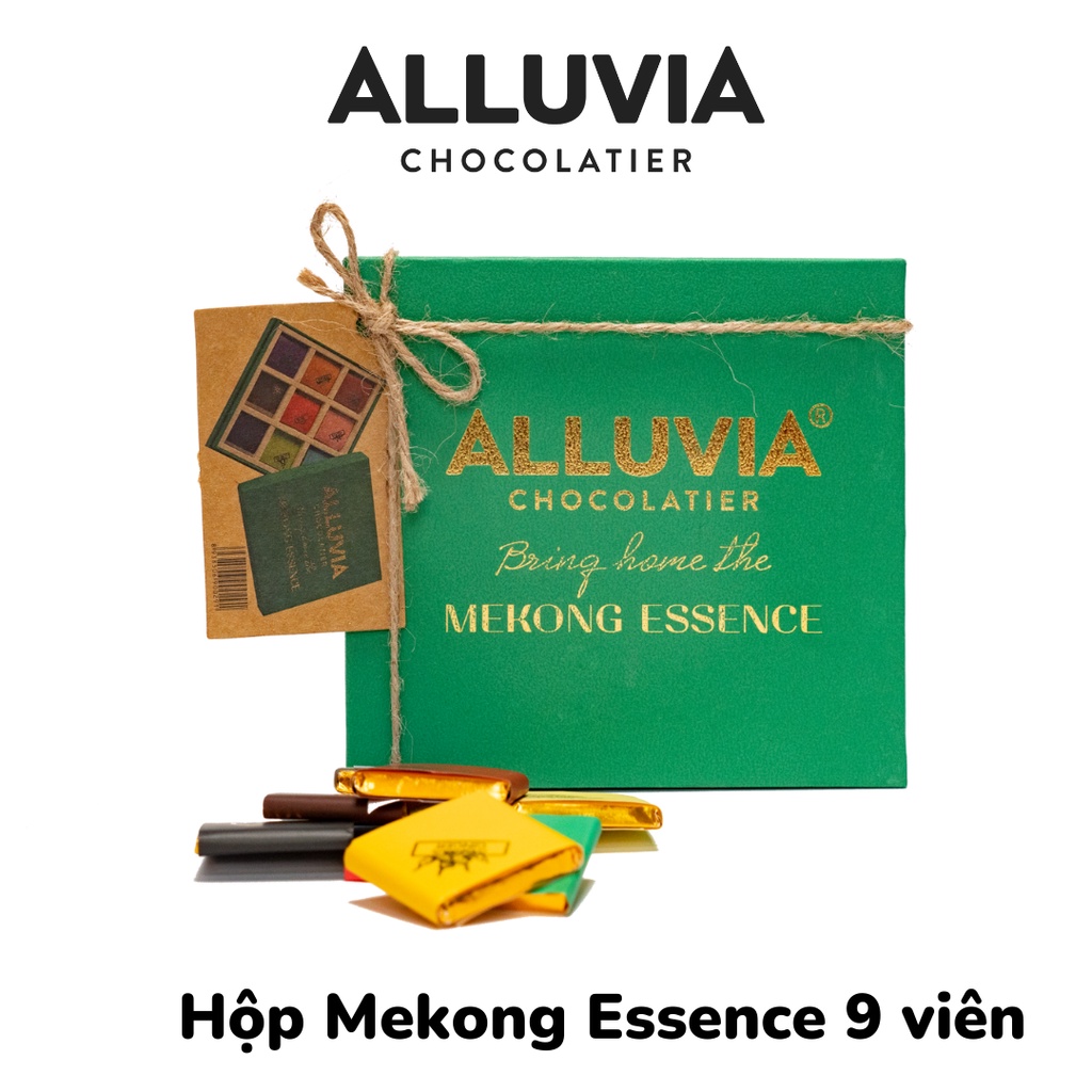 Hộp quà tặng socola nguyên chất Mekong Essence 9 viên Alluvia Chocolate