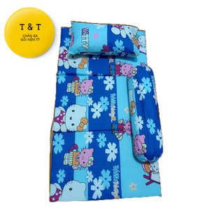 Bộ nệm gòn gấp 3 cho bé lớp 1 2 3 đi học 65 x 1m2 x 3cm