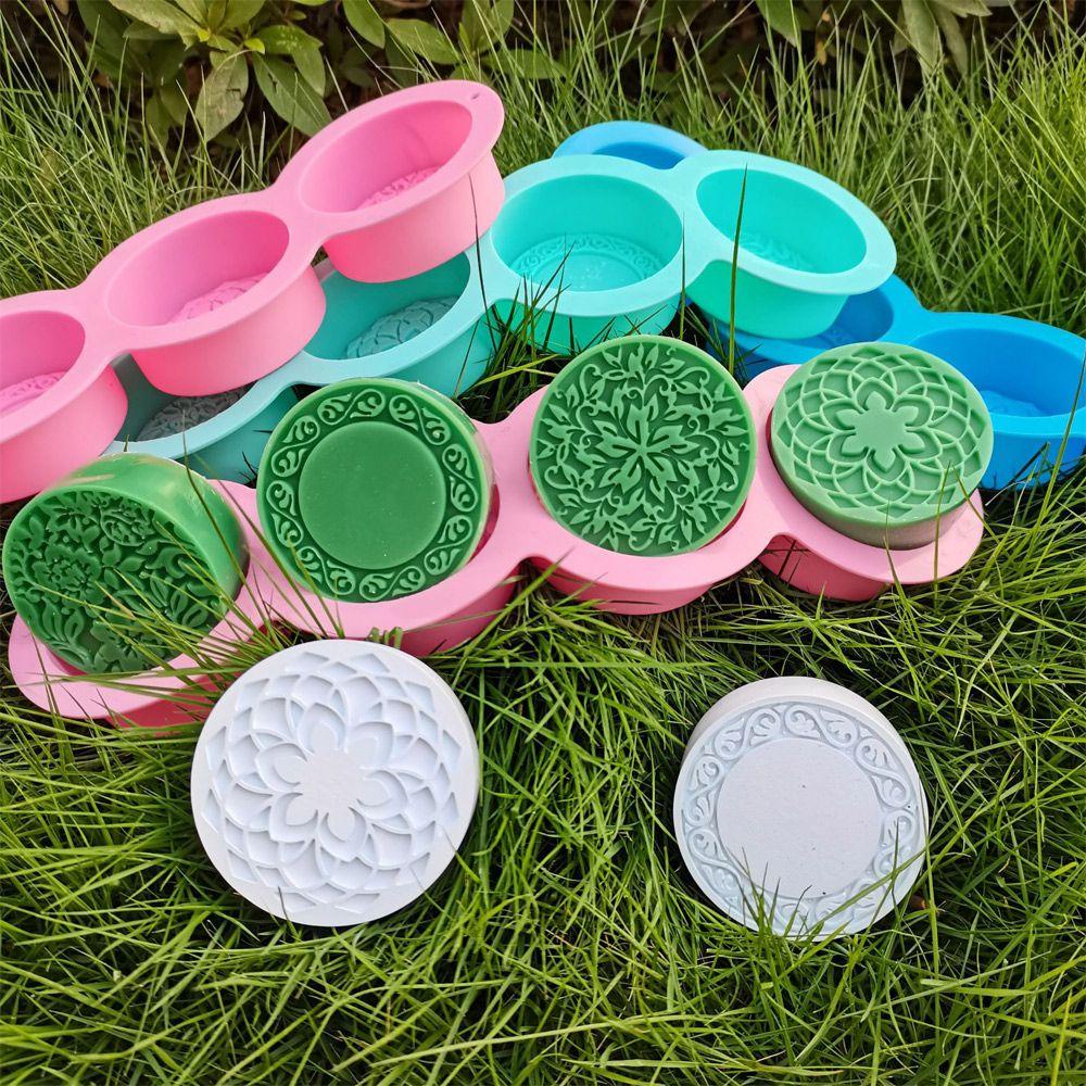 PISTA Khuôn Silicone Làm Xà Phòng 3D DIY 4 Ngăn Đa Năng Hình Bông Hoa
