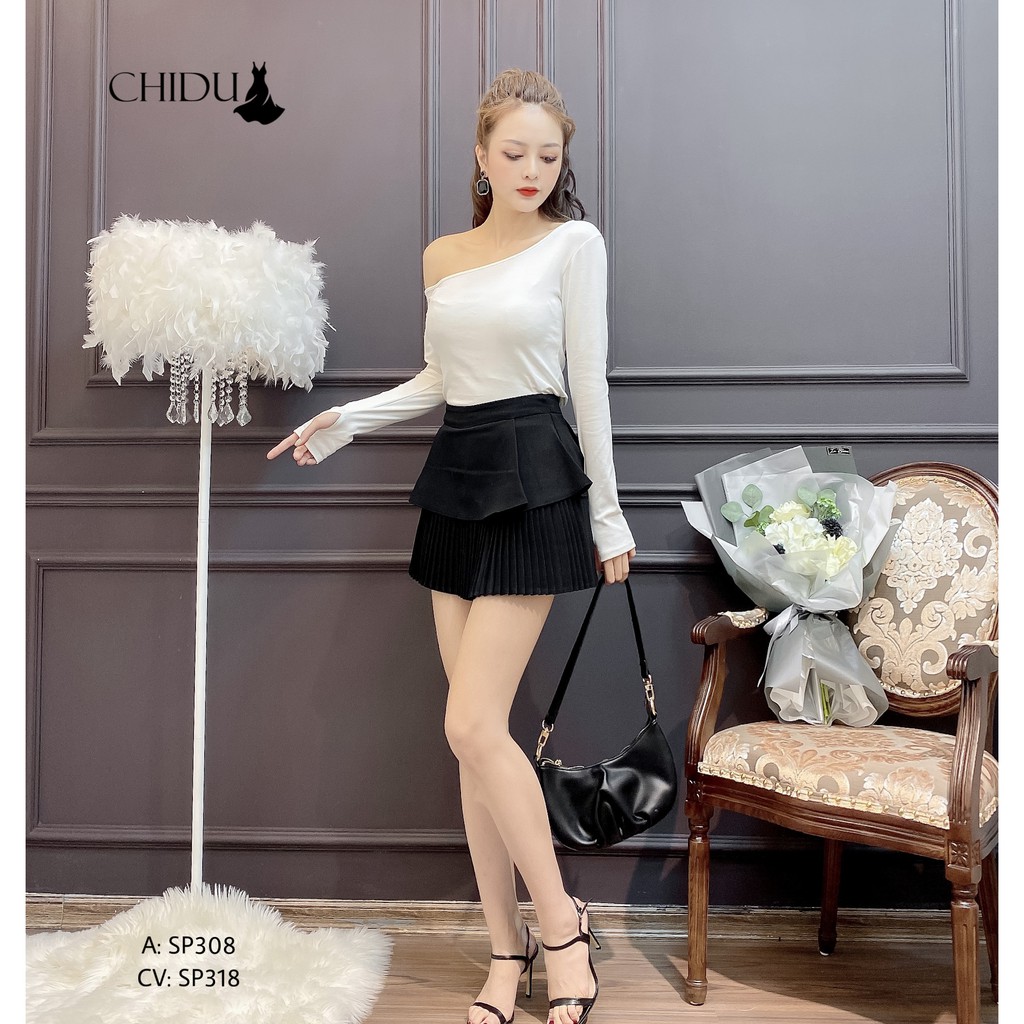 [ Mã WASTRUN4 giảm 10% tối đa 30K đơn 99K] CHIDU chân váy công sở xếp ly hai tầng SP318 | BigBuy360 - bigbuy360.vn