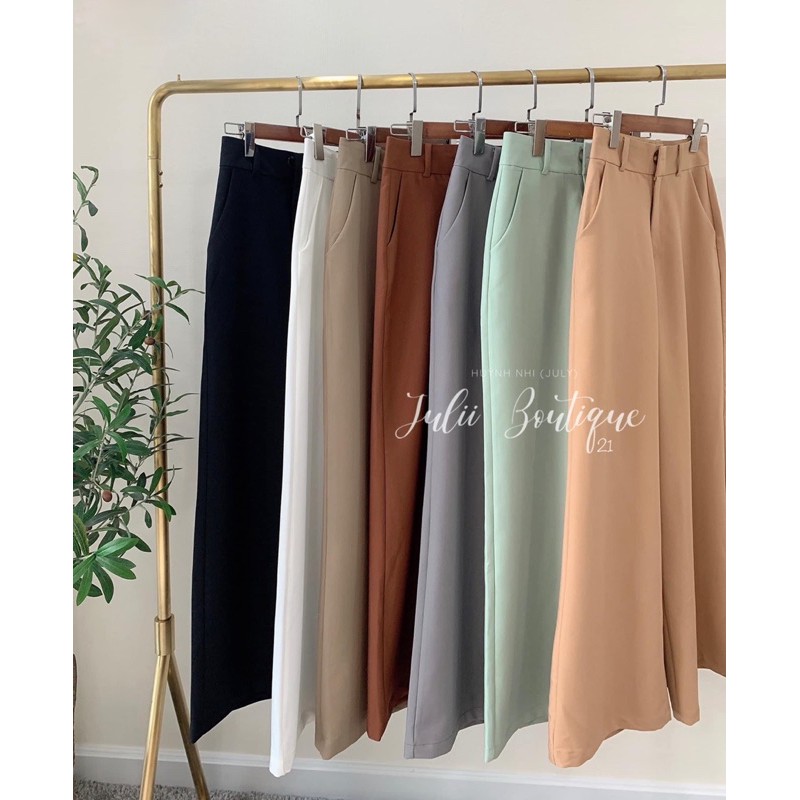 Quần tây ống rộng lưng cao tôn dáng (Ảnh chụp thật)