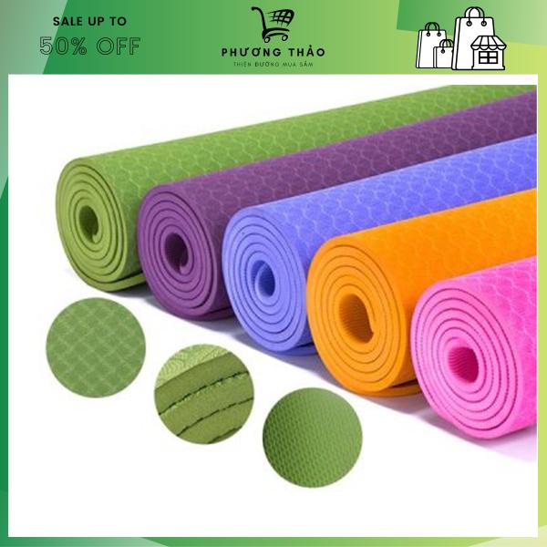 Thảm Tập Yoga Cao Cấp 2 Lớp 6mm Siêu Rẻ Giá Tốt (Giao màu ngẫu nhiên)