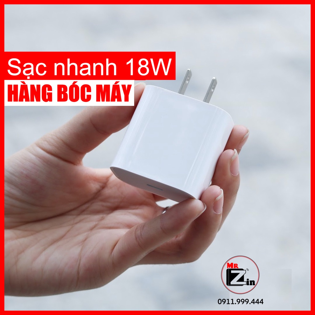 Củ Sạc Nhanh 18W cho iphone X XR XS Max 11 Pro Max 12 Pro Max 7 8 Plus và ipad hàng bóc máy chính hãng thị trường Mỹ