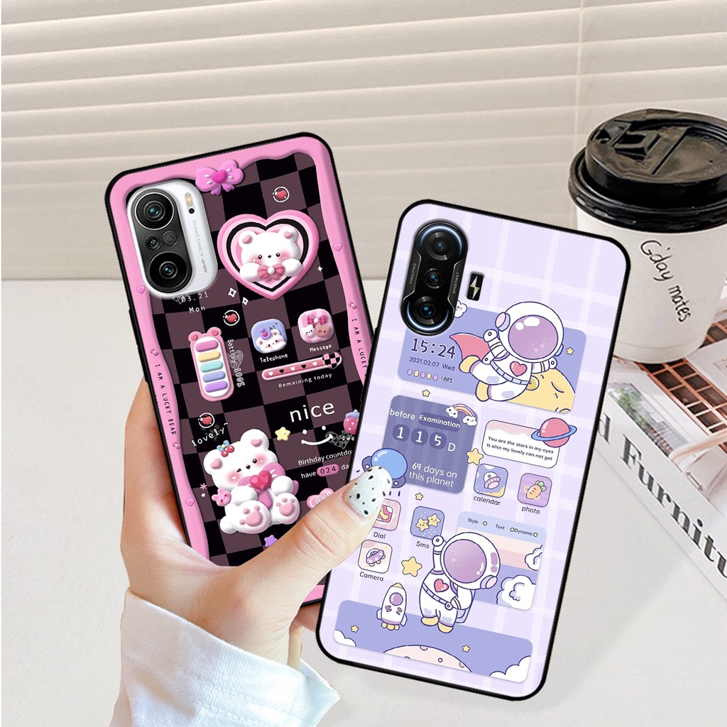 Ốp lưng Xiaomi Redmi K40 / K40 Pro / K40 Gaming hình gấu, vũ trụ ngân hà chibi. ốp chống sốc bền đẹp