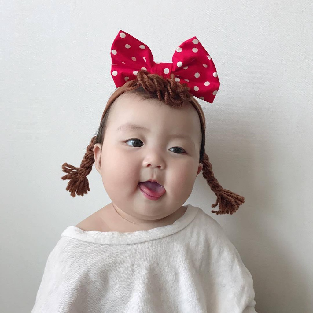 Băng đô đính nơ thiết kế dễ thương cho bé gái
