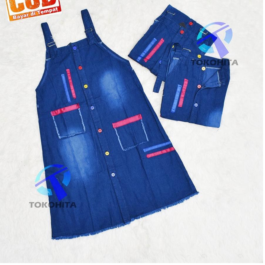 Quần Yếm Jeans Thời Trang Cho Bé 7-16 Tuổi