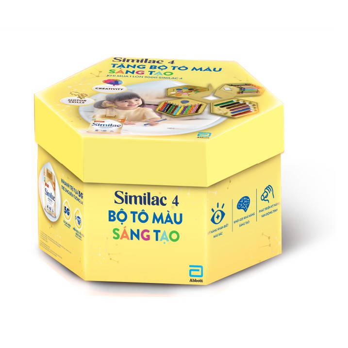 [Tặng bộ tô màu] Sữa bột Similac Enstein 4 900g/lon