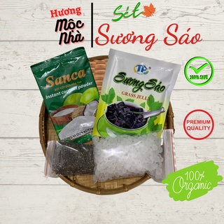 Set Sương Sáo Hạt Chia Cốt Dừa 4 vị - HƯƠNG MỘC NHÀ