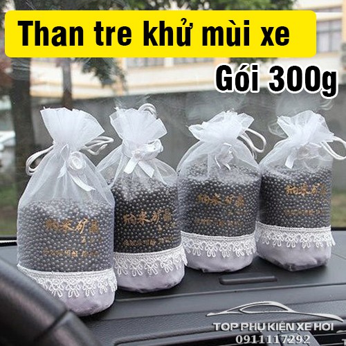 Gói 300g than tre hoạt tính carbon khử mùi ô tô, xe hơi