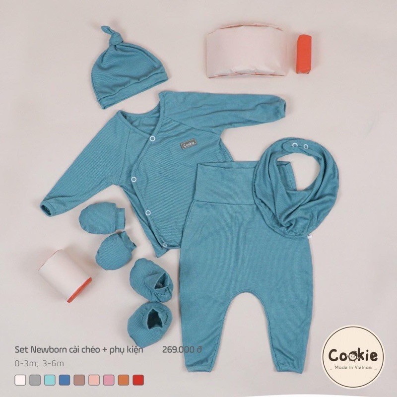 Set Newborn cài chéo Cookie_ Đồ sơ sinh cho bé