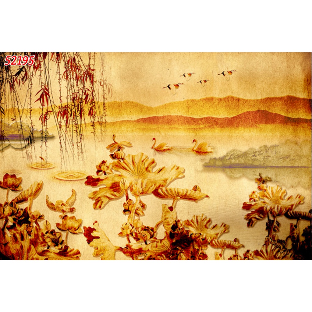 Tranh Dán Tường 3D Trúc Chỉ nhiều kích thước lựa chọn