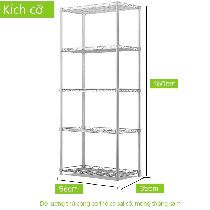 Kệ để đồ giá chứa đồ 5 tầng 60*56*35 có thể đặt lò vi sóng, lò nướng, nồi cơm điện - FU30