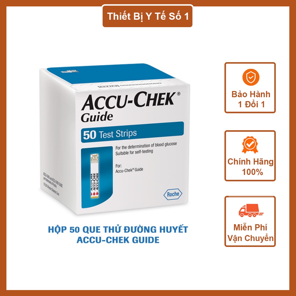 [CHÍNH HÃNG] Que thử tiểu đường Accu Chek Guide - 50 Que