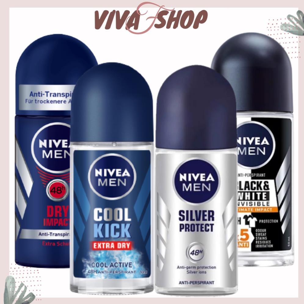 Chai lăn nách cho nam NIVEA Men Cool Kick /Silver Protect /Dry Impact 50ml THÁI LAN - Lăng khử mùi (Gía Hủy Diệt)