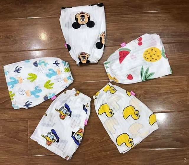 Combo 10 quần Đùi Cotton giấy cho bé sơ sinh-15 kg