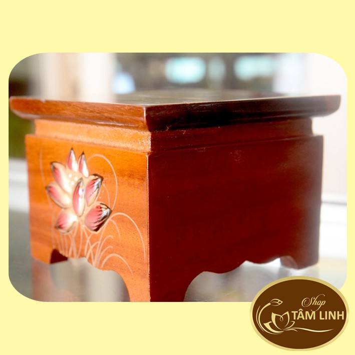 Đôn Gỗ Vuông Hoa Sen Đặt Tượng Thờ _ Nhiều Cỡ