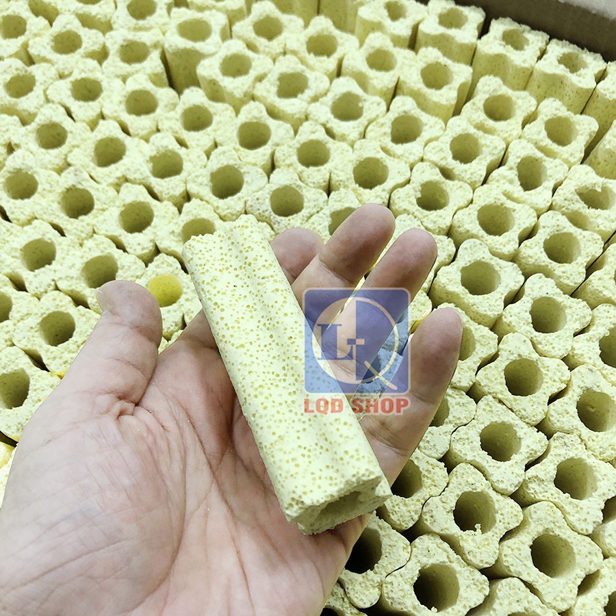 Thanh sứ lọc hoa mai vàng | Sứ thanh hoa mai vàng | Kích thước: 10x3x3cm &amp; 16x4x4cm - loại tốt