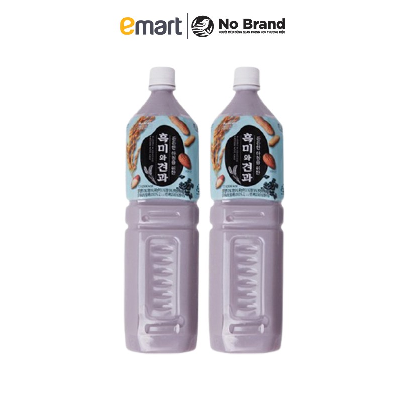 [Combo 2] Nước Gạo Nếp Than Và Hạt Khô No Brand Hàn Quốc Chai 1.5L - Emart VN