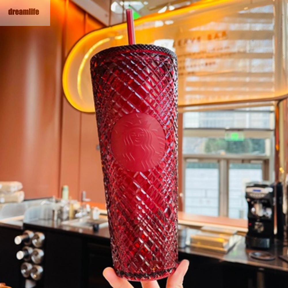 Cốc Hai Lớp Bằng Nhựa Siêu Lớn 710m Họa Tiết starbucks