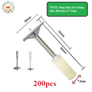 (SET 100 - 200) Đinh Hạt Nổ Chuyên Dùng Cho Máy Bắn Đinh Mini S2, S3, SG202, Đinh Bê Tông, Đinh Đĩa Kích Thước 7.3mm