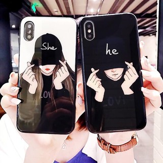 Ốp iphone cặp he she cường lực phản quan 6/6s/6plus/6splus/7/8/7plus/8plus/x/xs cao cấp - giá rẻ