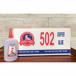 Keo 502 Phúc Hậu 1 thùng 20Chai lớn chuyền dùng dính gỗ , dính nhựa ... khô mau sau 3s không giòn, không có hàng tồn kho