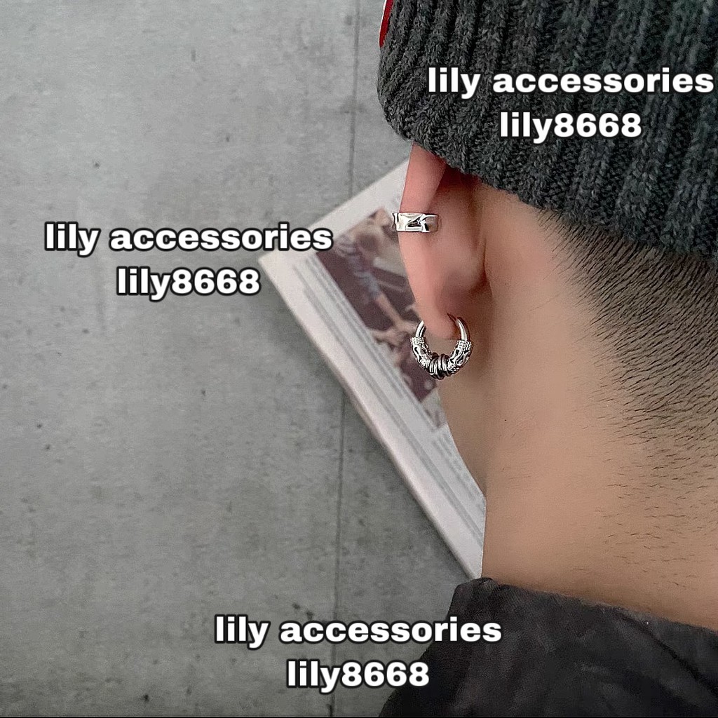 Hipster Earrings khuyên tai và kẹp tai titan Hipster phối họa tiết phong cách độc đáo không gỉ không đen không dị ứng