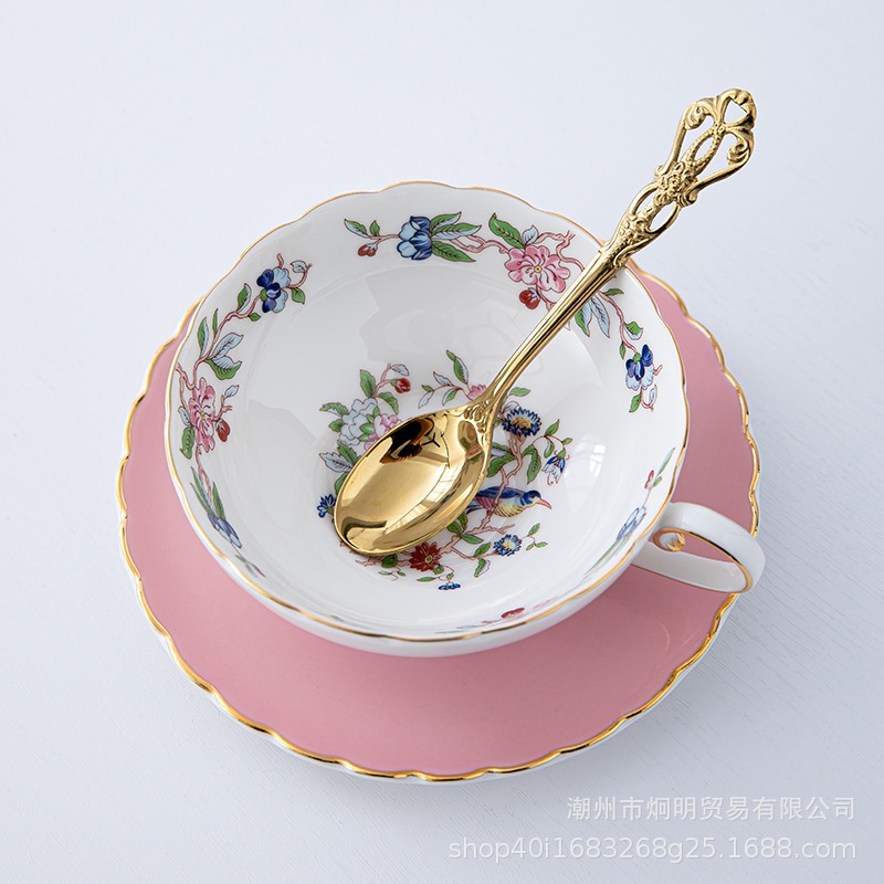 Bộ Cốc Uống Trà Cà Phê Bằng Sứ Phong Cách retro Anh Quốc Sang Trọng