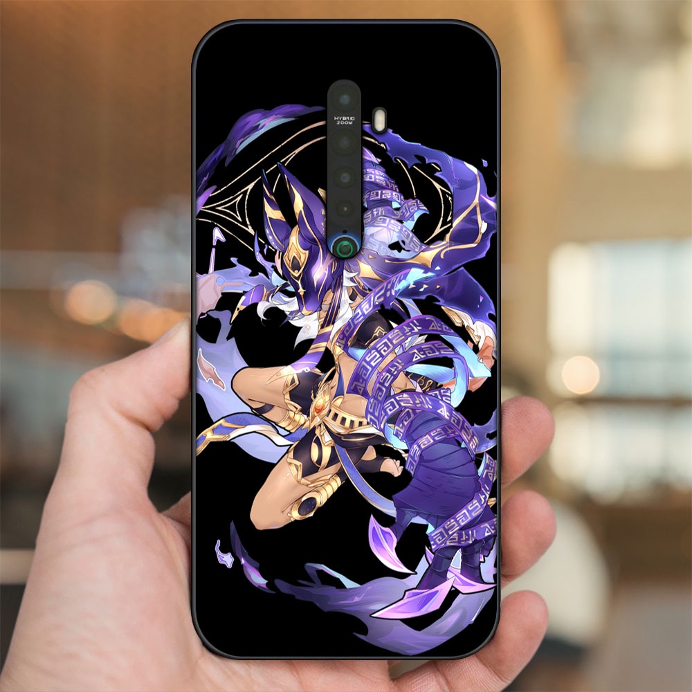 Ốp lưng Oppo Reno 2 viền đen in hình Cyno Genshin Impact