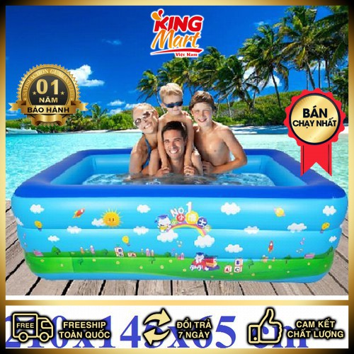 Bể bơi phao 3 tầng cho bé size to 210x145x65cm siêu thích(Kingmart68)