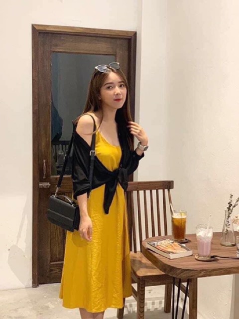 Đầm 2 dây nữ dáng suông vải đũi màu pastel form rộng vải mềm Bingshop | BigBuy360 - bigbuy360.vn
