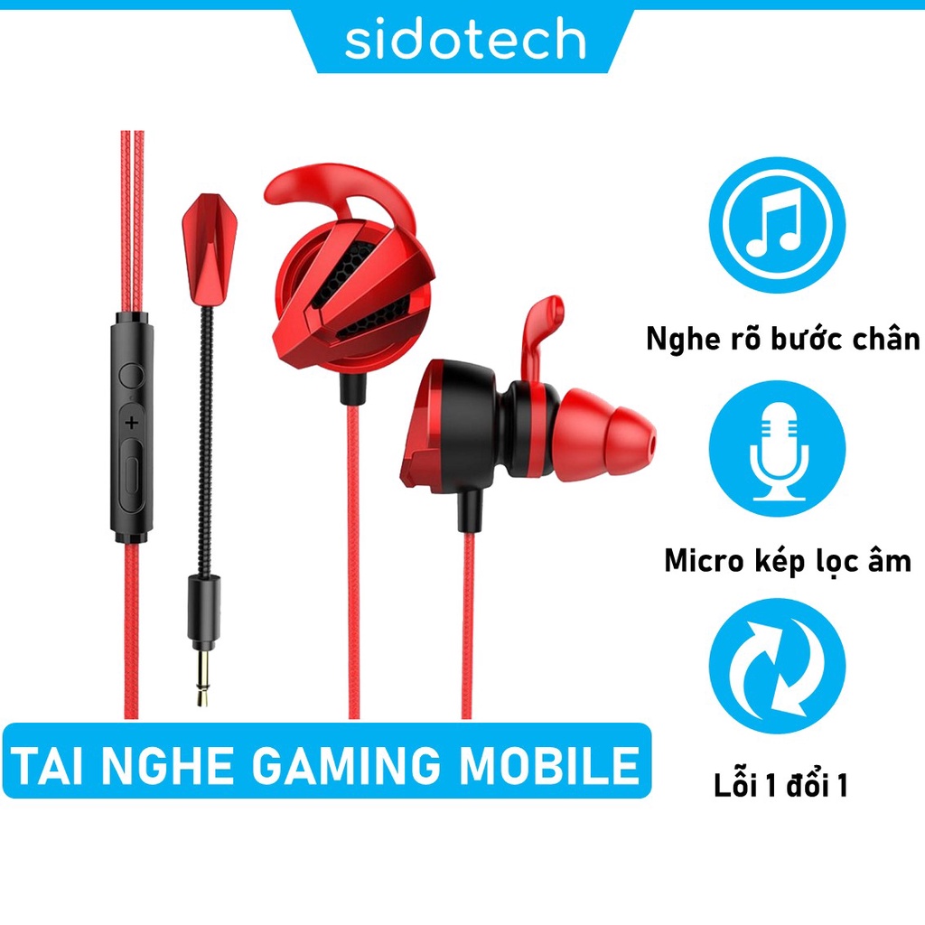 Tai nghe có mic gaming cho điện thoại SIDOTECH G4M chơi PUBG mobile / FF / ROS / Tốc chiến mic rời 360 đàm thoại rõ nét