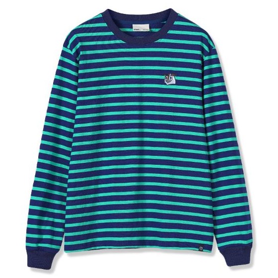 OWL BRAND® Striped Long-sleeve Tee -  Áo Thun Sọc Tay Dài Màu Xanh - OWL310121