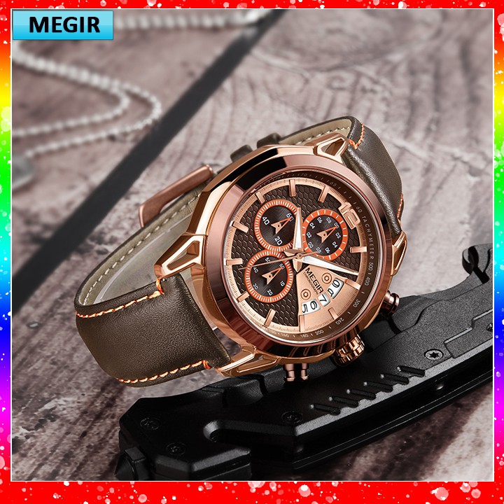 Đồng hồ nam MEGIR Z-2071 Chính hãng cao cấp Kiểu máy Chronograph