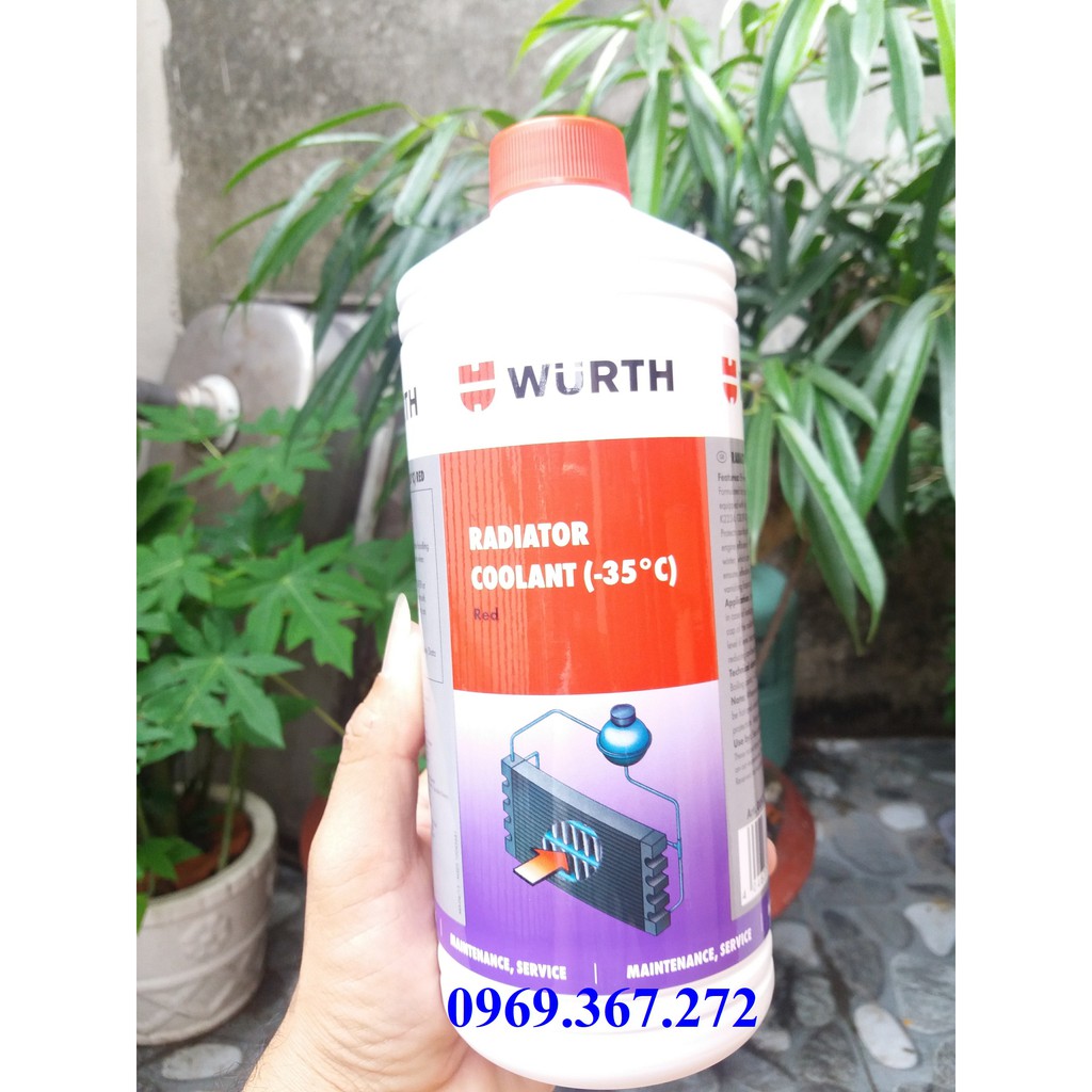 Nước giải nhiệt động cơ Wurth Radiator Coolant loại pha sẵn 1 lít