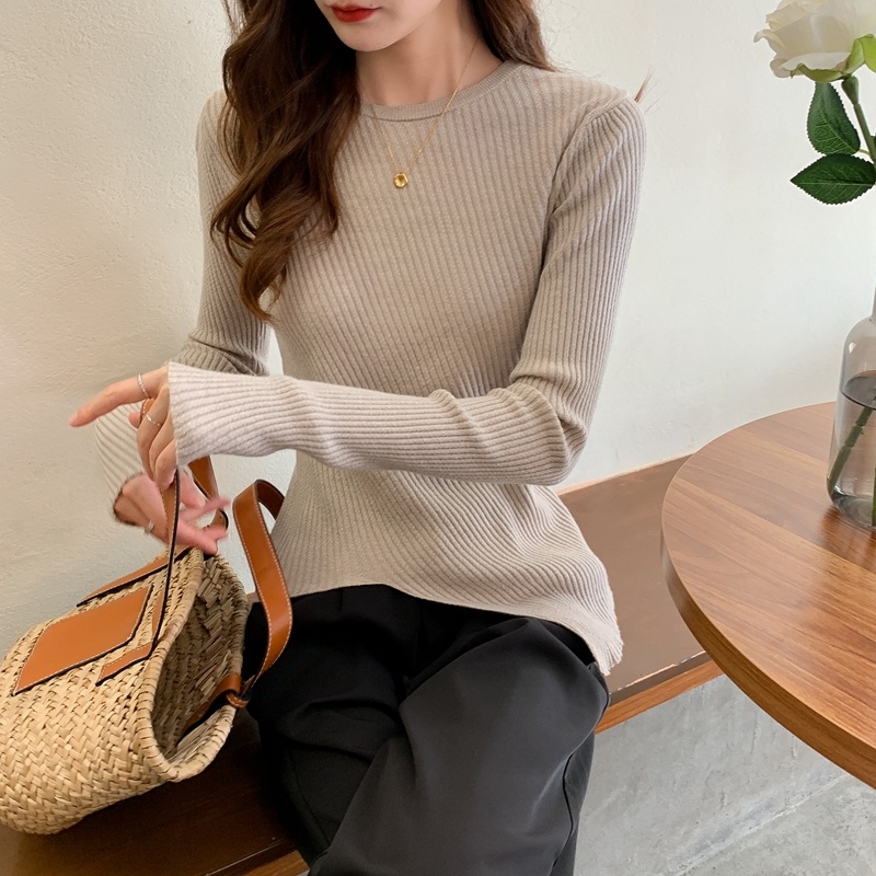 ZHELIHANGFEI Áo Dệt Kim Tay Dài Dáng Ôm Xẻ Tà Quyến Rũ Trẻ Trung Cho Bạn Gái