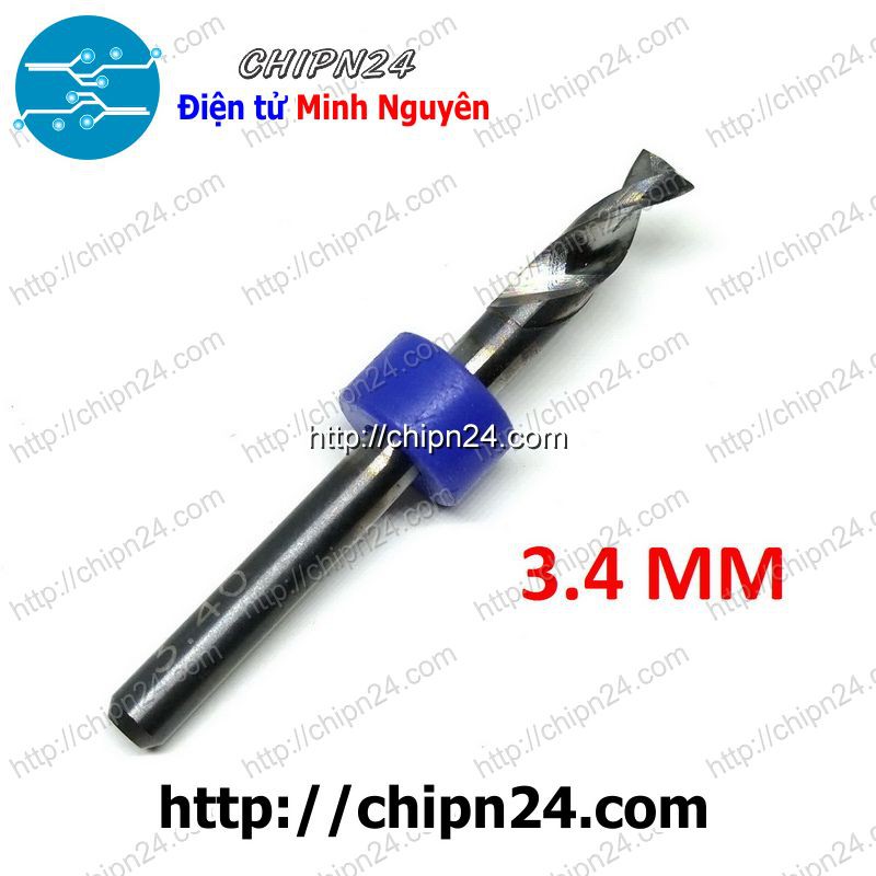 [1 CÂY] Mũi khoan mạch in CNC 3.4mm (Mạch điện tử, PCB)