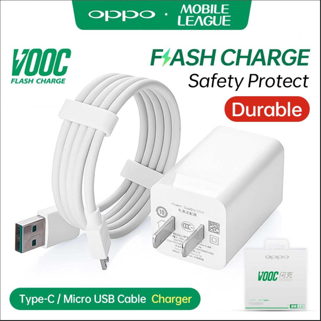 Bộ sạc nhanh OPPO VOOC và cáp USB 5A Type C dành cho điện thoại A5 A9 2020 F11 F9 F7 F5 F3 A37 A5S A3S F1S