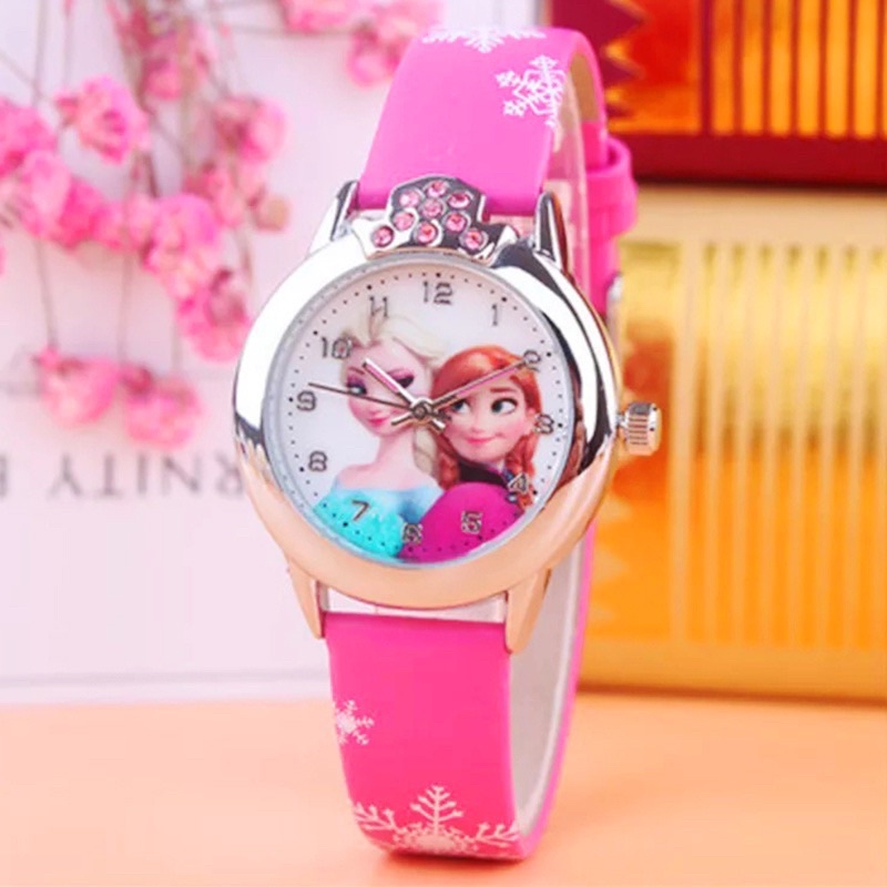 Đồng hồ đeo tay hình người nhện và elsa cho bé trai và bé gái