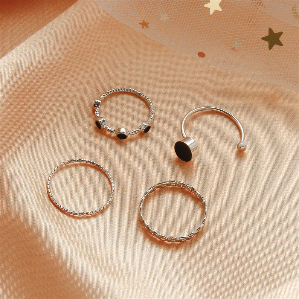 Set 4 nhẫn phong cách thời trang Hàn Quốc retro cho nữ