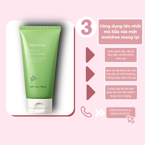 Sữa Rửa Mặt Innisfree Cleansing Foam, SRM Innisfree 150ml SRM1849