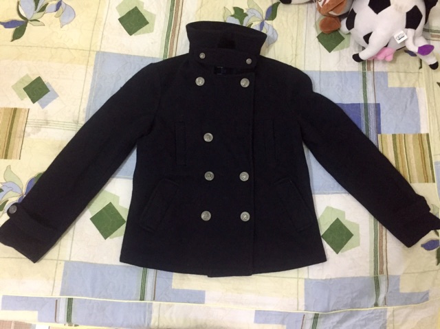 Áo khoác dạ Gap màu xanh Navy sz M Authentic hàng used