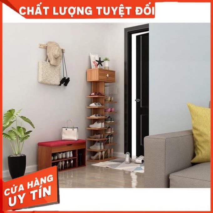 Kệ giày gỗ 7 tầng, kệ giày hình cây gỗ công nghiệp chống ẩm MDF cao cấp