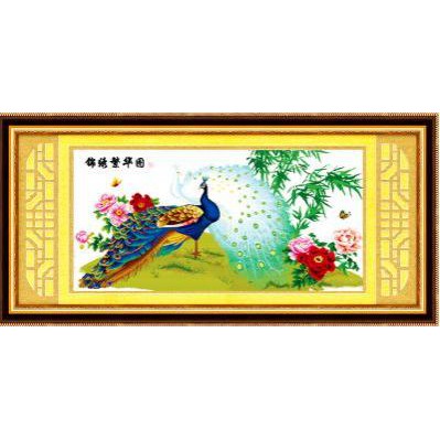 Tranh Thêu Chữ Thập Hoa Nở Phú Quý - Uyên Ương1 MF300 (KHÁCH TỰ THÊU) KT:130X68CM