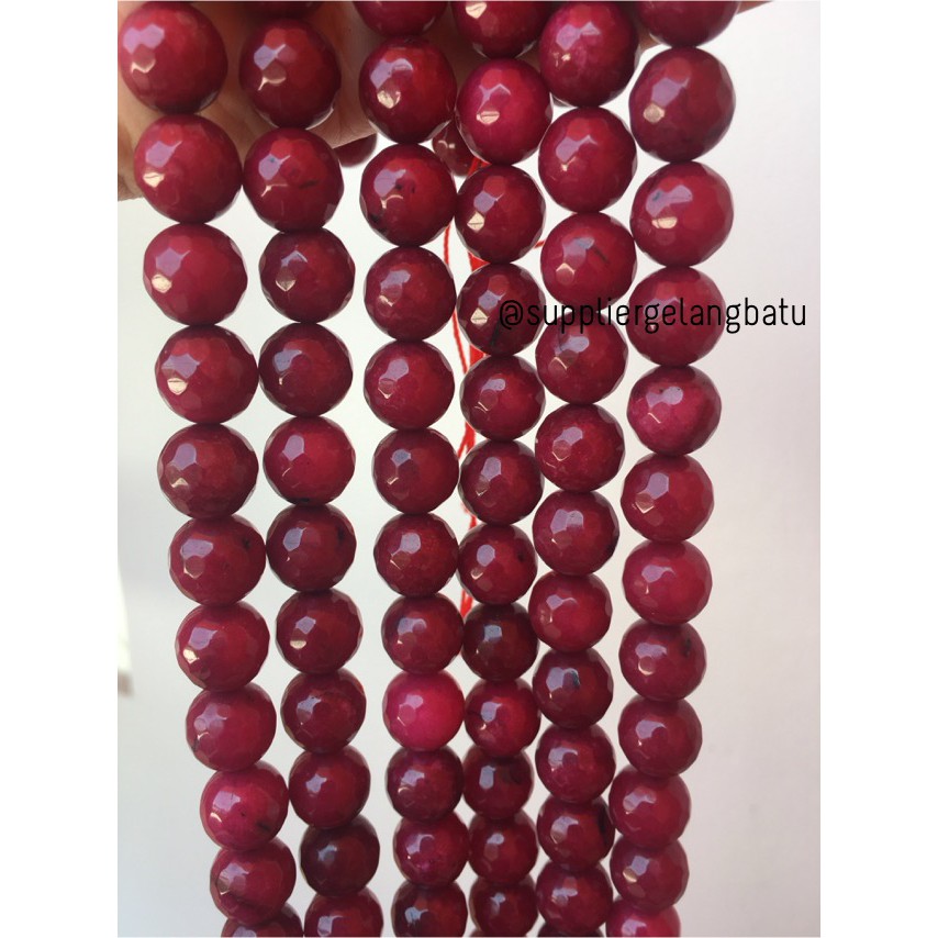 Hạt Đá Ruby 12mm Màu Đỏ Tự Nhiên Dùng Làm Trang Sức