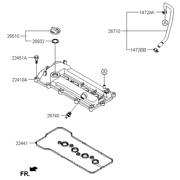 Gioăng nắp dàn cò (dàn cam) Hyundai grand i10/ Kia Morning 2012-nay xịn chính hãng 2244104050 2244103050