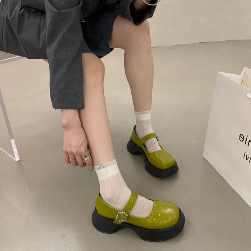 Giày Ielgy Mary Jane JK đế dày màu trơn thời trang cho nữ
