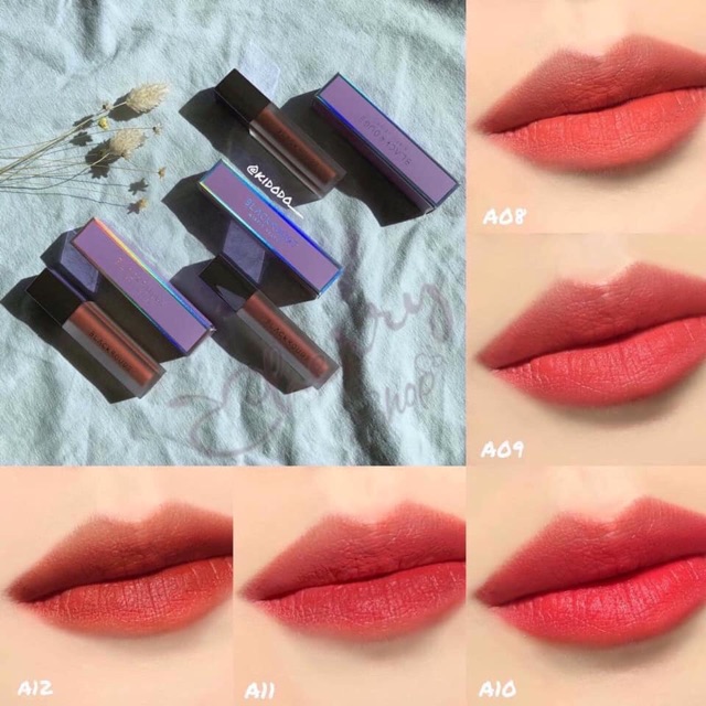 Son kem Lì black rouge vỏ tím ver2 Màu a8 a9 a10 a11 a12