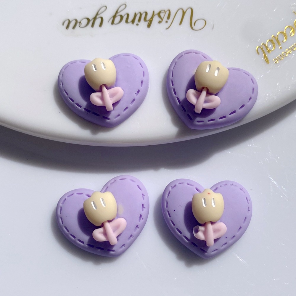 Phụ Kiện Trang Trí Hình Hoa Tulip Bằng Nhựa DIY Dành Cho Trang Trí Điện Thoại/ Giày Dép