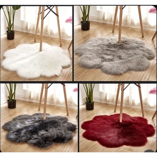Thảm lông thú hình hoa siêu hot - lông thú cao cấp mịn đẹp fi 80cm